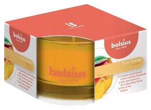 Ароматическая свеча Bolsius True Scents, 5x8 см, манго цена и информация | Подсвечники, свечи | kaup24.ee