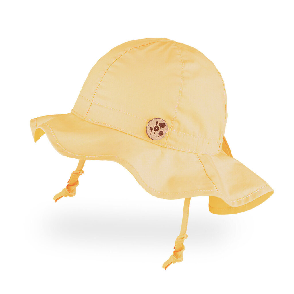 Tüdrukute puuvillane ühekordne paeltega nokamüts TuTu, kollane цена и информация | Tüdrukute mütsid, sallid, kindad | kaup24.ee