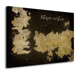 Troonide mäng – Troonide mäng (Westerose ja Essose antiikne kaart) – lõuendimaal 80x60 cm hind ja info | Seinapildid | kaup24.ee