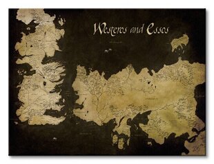 Troonide mäng – Troonide mäng (Westerose ja Essose antiikne kaart) – lõuendimaal 80x60 cm hind ja info | Seinapildid | kaup24.ee