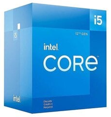 CPU|INTEL|Desktop|Core i5|i5-12400F|Alder Lake|2500 MHz|Cores 6|18MB|Socket LGA1700|65 Watts|BOX|BX8071512400FSRL4W цена и информация | Процессоры (CPU) | kaup24.ee