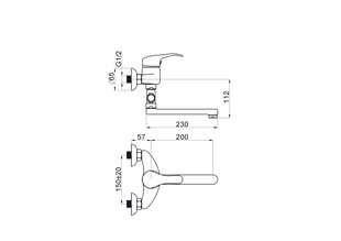 Vannisegisti RUBINETA P-12/C Star (20) hind ja info | Vannitoa segistid | kaup24.ee