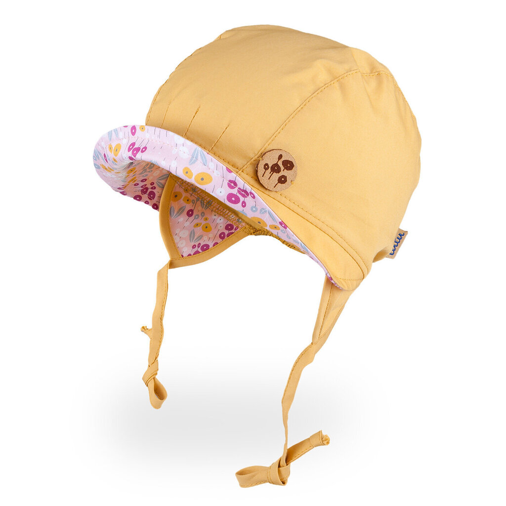 Tüdrukute ühekordne paeltega nokamüts TuTu, kollane hind ja info | Imikute mütsid, sallid, kindad | kaup24.ee