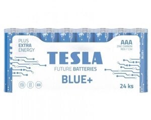 Батарейка Tesla AAA Blue + Zinc Carbon R03 550 мАч, 24 шт. цена и информация | Батерейки | kaup24.ee