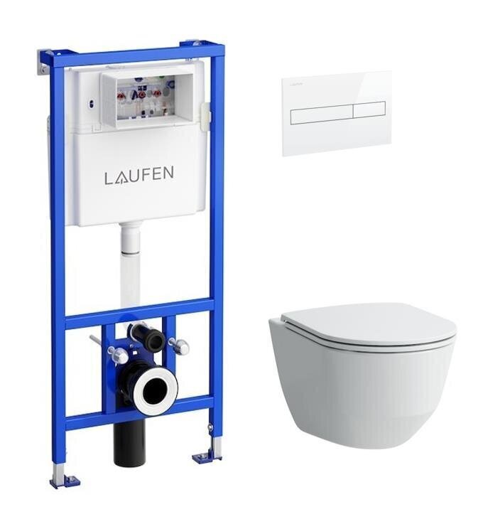 WC-komplekt Laufen Pro + LIS CW1 + Slim aeglnae kaas + valge võti цена и информация | WС-potid | kaup24.ee