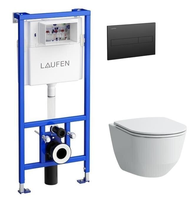 WC-komplekt Laufen Pro + LIS CW1 + Slim aegluubis kate + must matt nupp hind ja info | WС-potid | kaup24.ee