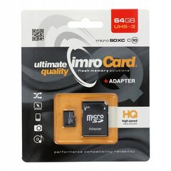 IImroCard, 64 GB + adapter hind ja info | Mobiiltelefonide mälukaardid | kaup24.ee