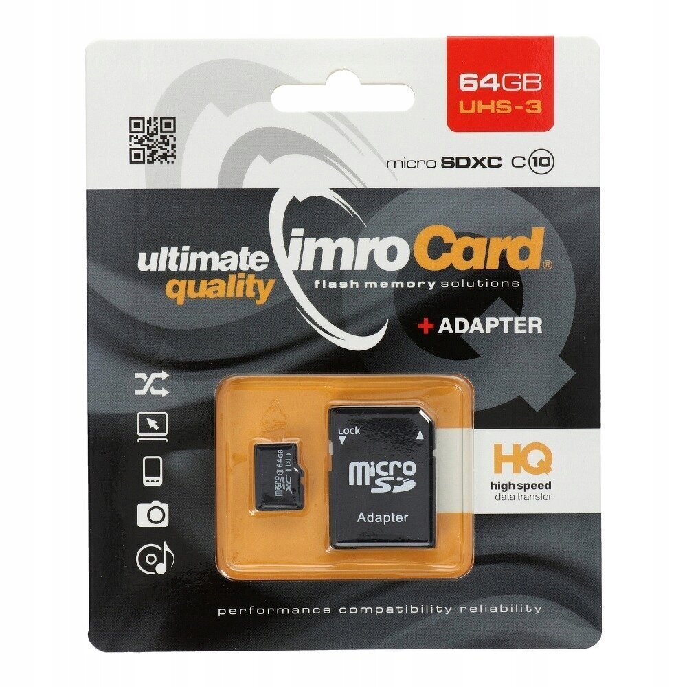 IImroCard, 64 GB + adapter цена и информация | Mobiiltelefonide mälukaardid | kaup24.ee