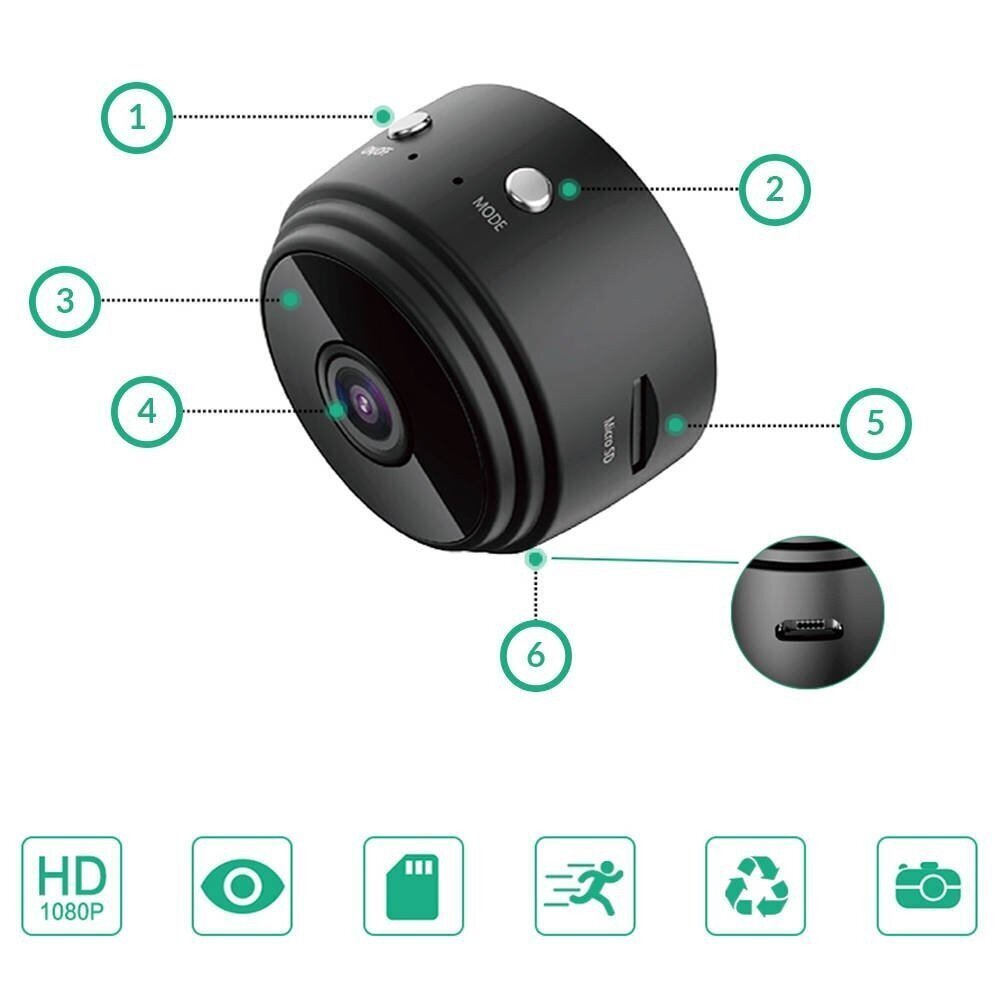 Mini juhtmevaba videovalve kaamera Wifi hind ja info | Valvekaamerad | kaup24.ee