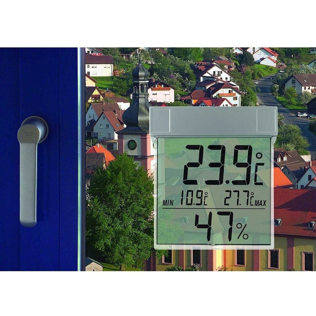 Digitaalne termohügromeeter, kinnitatav aknale TFA VISION hind ja info | Ilmajaamad, termomeetrid | kaup24.ee