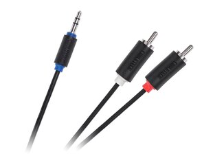 Cabletech Аудио Провод 3.5 mm (M) -> 2 x RCA (M) 1m Черный цена и информация | Кабели и провода | kaup24.ee