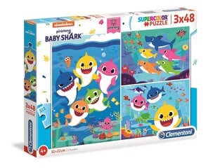 Головоломка/пазл Clementoni Baby Shark, 3х48 дет. цена и информация | Пазлы | kaup24.ee