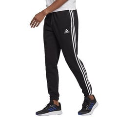 Meeste spordipüksid Adidas Essentials Tapered Elasticcuff 3 Stripes Pant M GK8822, must hind ja info | Meeste spordiriided | kaup24.ee