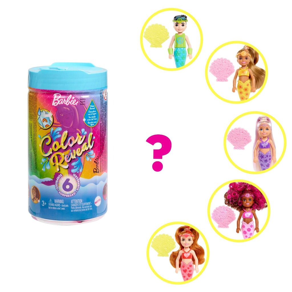 Nukk Barbie Color Reveal Mermaid Chelsea hind ja info | Tüdrukute mänguasjad | kaup24.ee