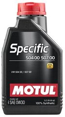 Motul Specific 504 00-507 00 0W30 mootoriõli, 107049, 1 l цена и информация | Моторные масла | kaup24.ee