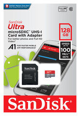 Sandisk SDSQUAR-128G-GN6MA hind ja info | Mobiiltelefonide mälukaardid | kaup24.ee