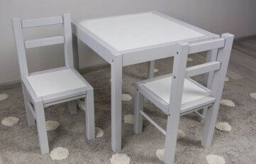 Lastelaud toolidega Drewex, valge/hall hind ja info | Laste lauad ja toolid | kaup24.ee