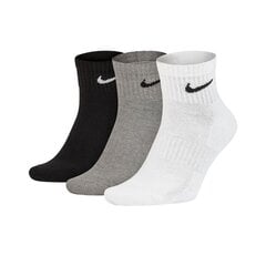 Nike Sokid U NK Everyday Cush Ankle 3PR Black White Grey hind ja info | Meeste sokid | kaup24.ee