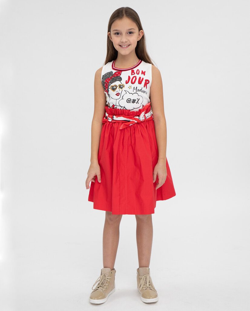 Tüdrukute kleidi ja salli komplekt Gulliver, punane, 140*72*63 cm hind ja info | Tüdrukute kleidid | kaup24.ee