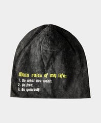 Poiste müts tai-dai efektiga Gulliver, must, 50 cm hind ja info | Poiste mütsid, sallid, kindad | kaup24.ee