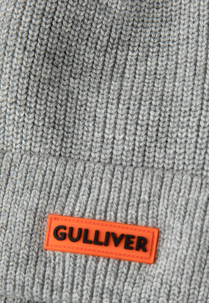 Poiste kootud müts halli voodriga Gulliver, 46*48 cm hind ja info | Poiste mütsid, sallid, kindad | kaup24.ee