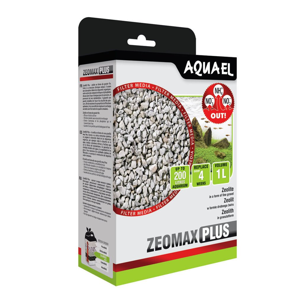 Tseoliit peene kruusa kujul Aquael zeomax plus, 1 l цена и информация | Akvaariumid ja seadmed | kaup24.ee