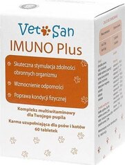 Vitamiinikompleks koertele ja kassidele Vetosan IMUNO Plus, 60 tabletti hind ja info | Toidulisandid ja parasiitide vastased tooted | kaup24.ee