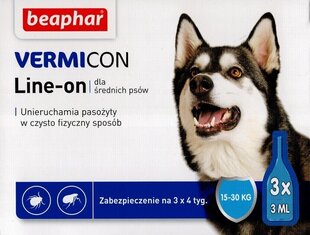 Капли из эктопаразитов для собак Beaphar Vermicon Dog M, 15-30 кг, 3 x 3 мл цена и информация | Пищевые добавки и анти-паразитные товары | kaup24.ee