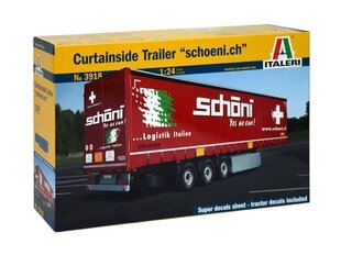 Сборная пластиковая модель Italeri - Curtainside Trailer Schoeni.ch, 1/24, 3918 цена и информация | Конструкторы и кубики | kaup24.ee