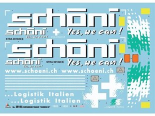 Italeri - Curtainside Trailer "Schoeni.ch", 1/24, 3918 hind ja info | Klotsid ja konstruktorid | kaup24.ee