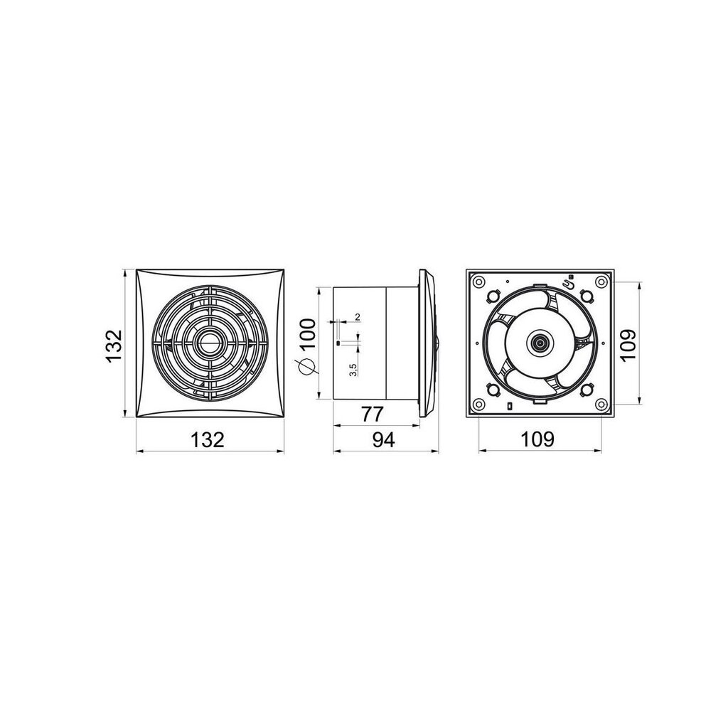 Tõmbeventilaator Awenta, Silence WZ 100, 100mm, valge hind ja info | Vannitoa ventilaatorid | kaup24.ee