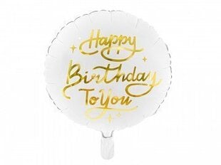 Fooliumist õhupall "HappyBirthdayToYou" 35 cm valge hind ja info | Õhupallid | kaup24.ee