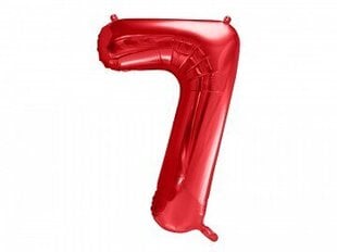 Fooliumist õhupall "7" punane, 86 cm hind ja info | Õhupallid | kaup24.ee