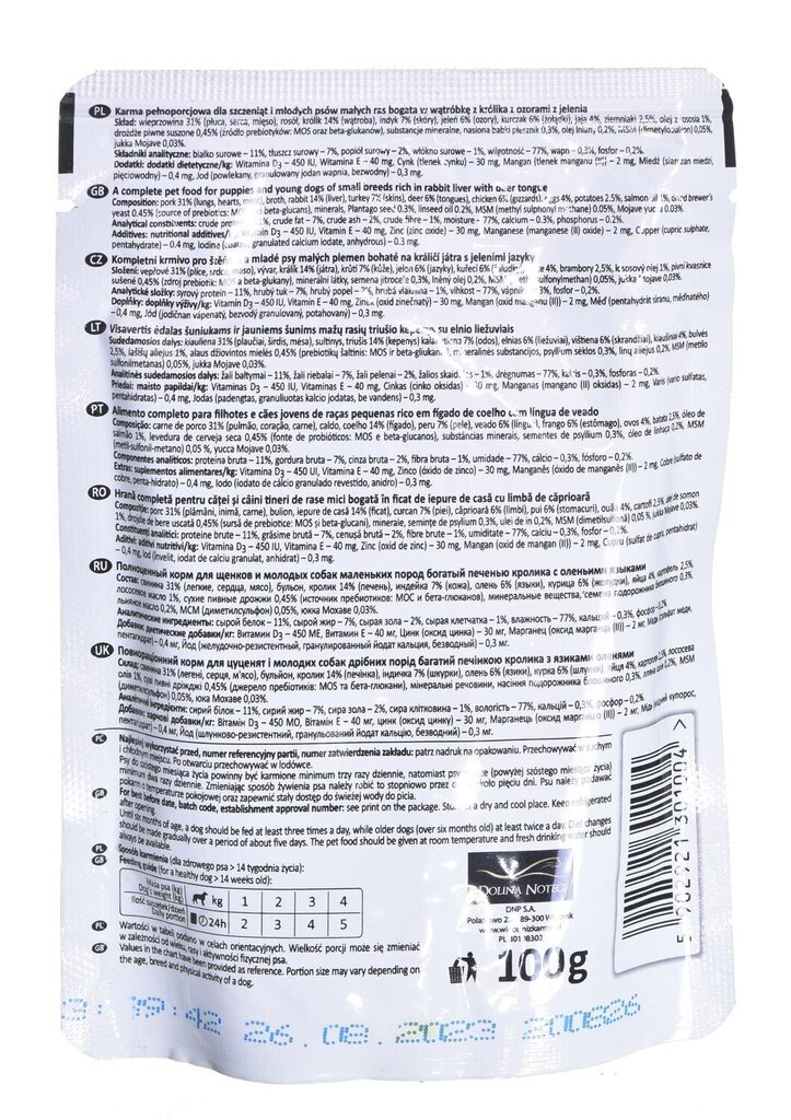 Konserv noortele koertele Dolina Noteci Premium, 0.1 kg hind ja info | Konservid koertele | kaup24.ee