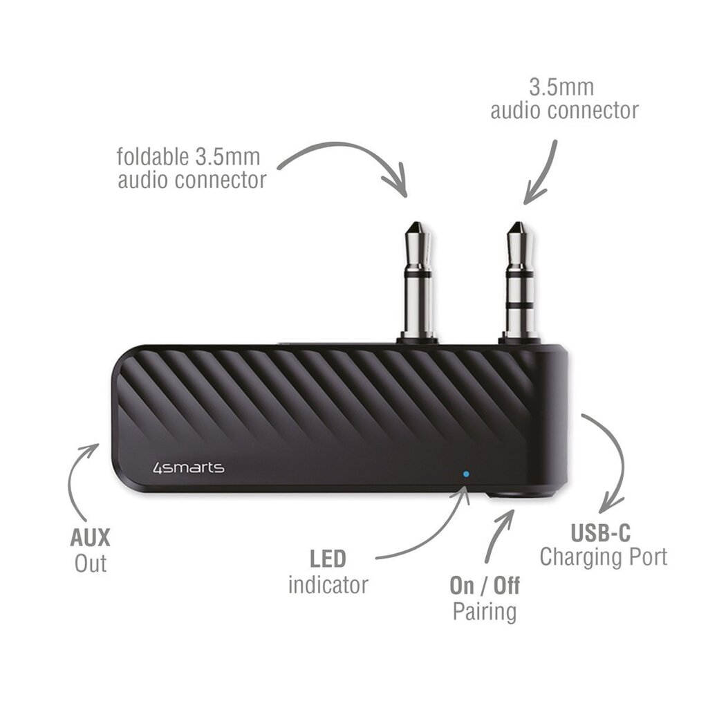 4smarts Bluetooth Audio Transmitter B9 / 2 x Jack 3.5mm hind ja info | USB jagajad, adapterid | kaup24.ee