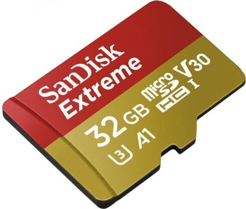 Mälukaart seikluskaamerale SANDISK Secure Digital micro Extreme Action Camera 32GB 100MB/s A1/Class 10 /V30/UHS-I/U3 цена и информация | Mobiiltelefonide mälukaardid | kaup24.ee
