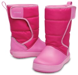 Tüdrukute talvesaapad Crocs™ LodgePoint Snow Boot, K CPk/PtPk цена и информация | Детская зимняя обувь | kaup24.ee