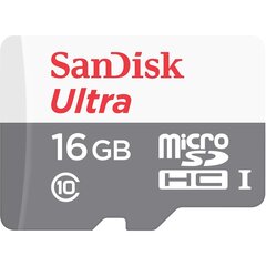 Карта памяти SANDISK 16GB Ultra Android microSDHC 80MB/s Class 10 цена и информация | Карты памяти для телефонов | kaup24.ee