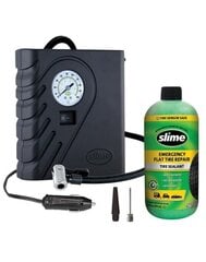 Уплотнитель и компрессор для шин 12v Slime цена и информация | Автомобильные электропринадлежности 12V | kaup24.ee