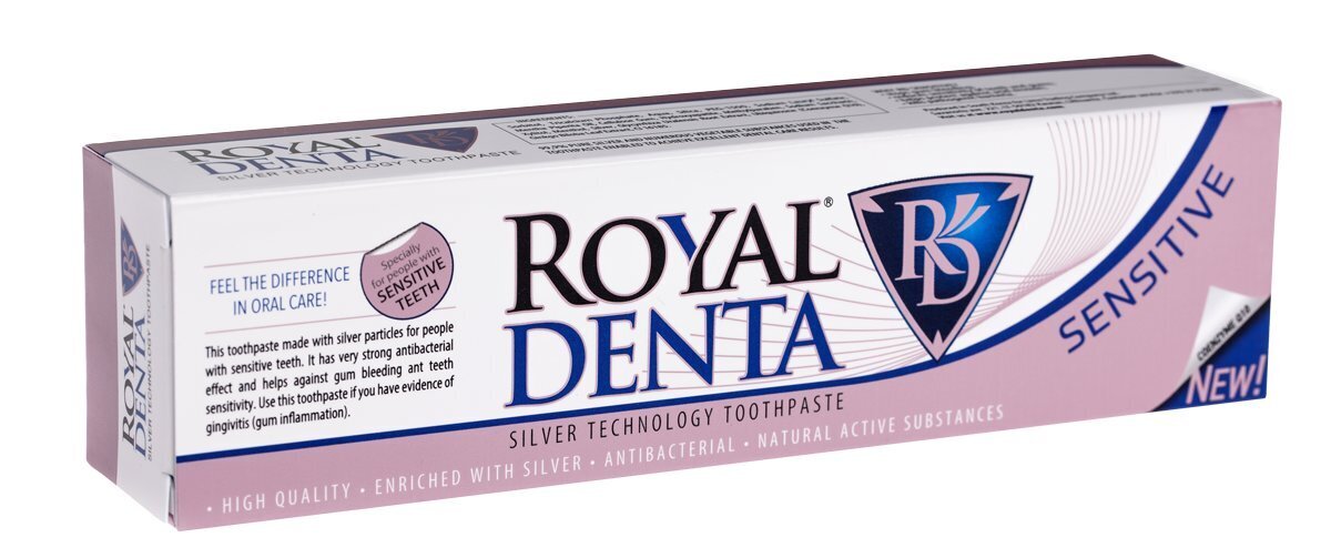 Hõbe hambapasta tundlikele hammastele Royal Denta Sensitive 130g hind ja info | Suuhügieen | kaup24.ee