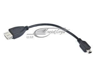Кабель Gembird USB Mini BM -> AF USB 2.0 OTG, 15 см цена и информация | Кабели и провода | kaup24.ee