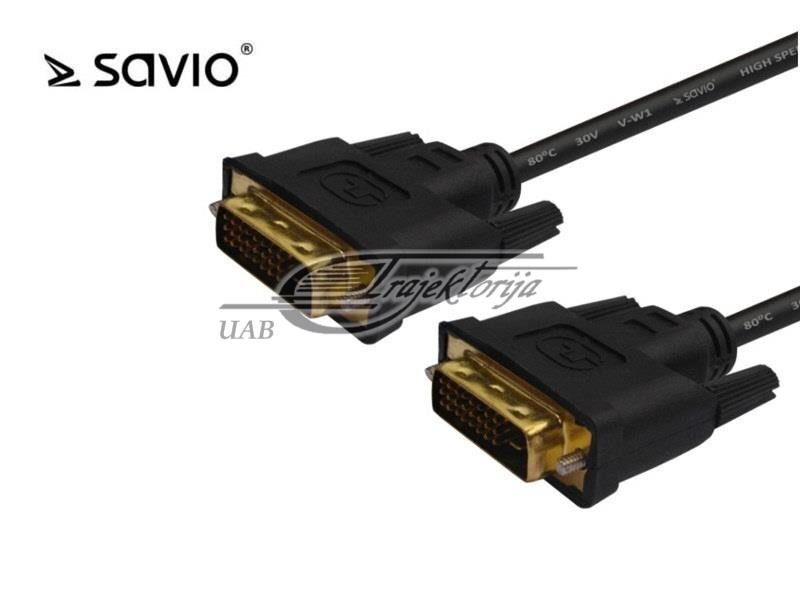 Kaabel Savio CL-31 DVI 1,8 m DVI-D Must цена и информация | Kaablid ja juhtmed | kaup24.ee