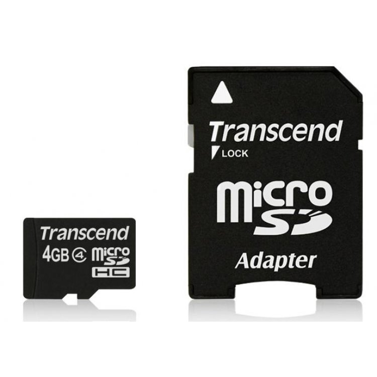 Transcend 4GB microSDHC, 4 klasės ir SD adapter цена и информация | Mobiiltelefonide mälukaardid | kaup24.ee