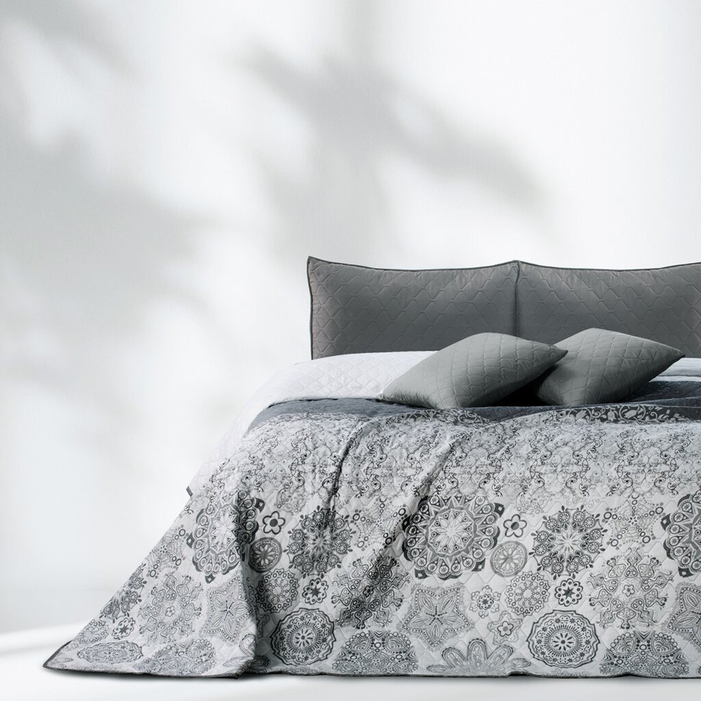 Kahepoolne voodikate Alhambra White Grey, 240x260 cm цена и информация | Voodikatted, pleedid | kaup24.ee