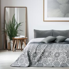 Двухстороннее покрывало  Alhambra White Grey, 260x280 см цена и информация | Покрывала, пледы | kaup24.ee