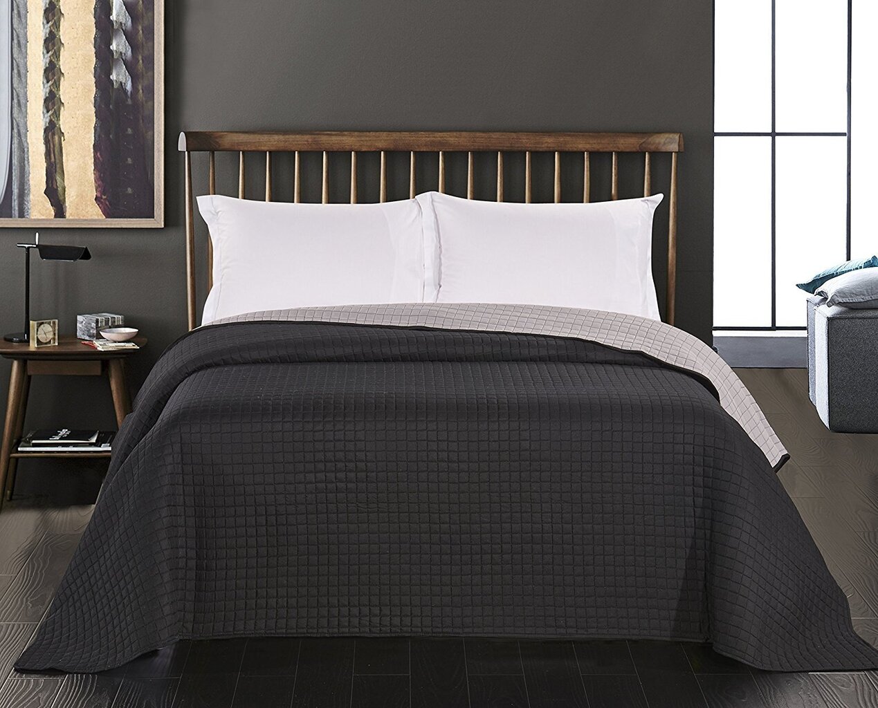 Mikrofiibrist vooditekk PAUL BLACK + TERAS 240X260 cm hind ja info | Voodikatted, pleedid | kaup24.ee