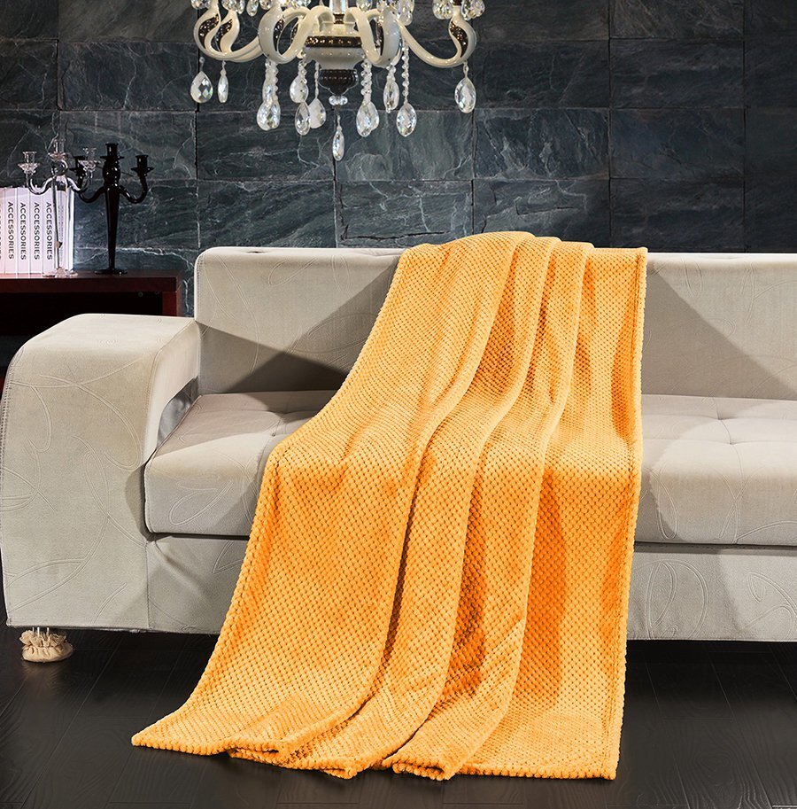 Mikrokiust pleed Henry Orange, 70x150 cm hind ja info | Voodikatted, pleedid | kaup24.ee