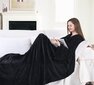 Decoking pleed varrukate ja taskutega Lazy Snug, must - erinevad suurused цена и информация | Voodikatted, pleedid | kaup24.ee