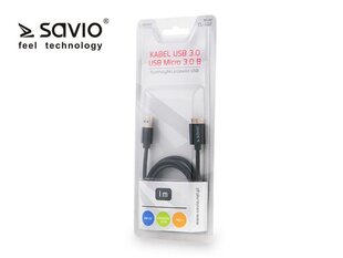 Kabel USB Savio microUSB 1m Czarny (SAVKABELCL-102) Darmowy odbiór w 21 miastach! hind ja info | Mobiiltelefonide kaablid | kaup24.ee