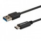 Kaabel SAVIO CL-101, USB 3.0 - USB 3.1 C, 1m, must hind ja info | Mobiiltelefonide kaablid | kaup24.ee